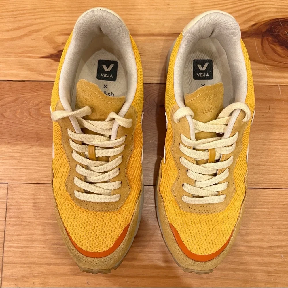 Veja X Ba&sh Shoes Womens 8.5 Yellow Alveomesh Ouro Pierre Athletic Sneakers